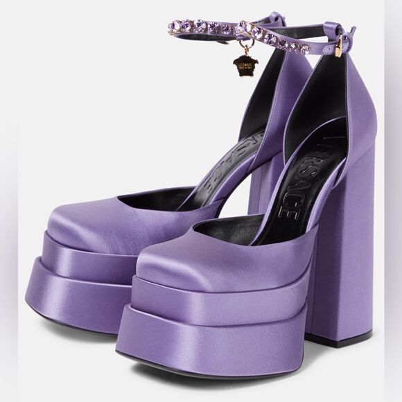 Versace Women's Medusa Aevitas Double Platform Pumps Size 10B - Picture 4 of 11